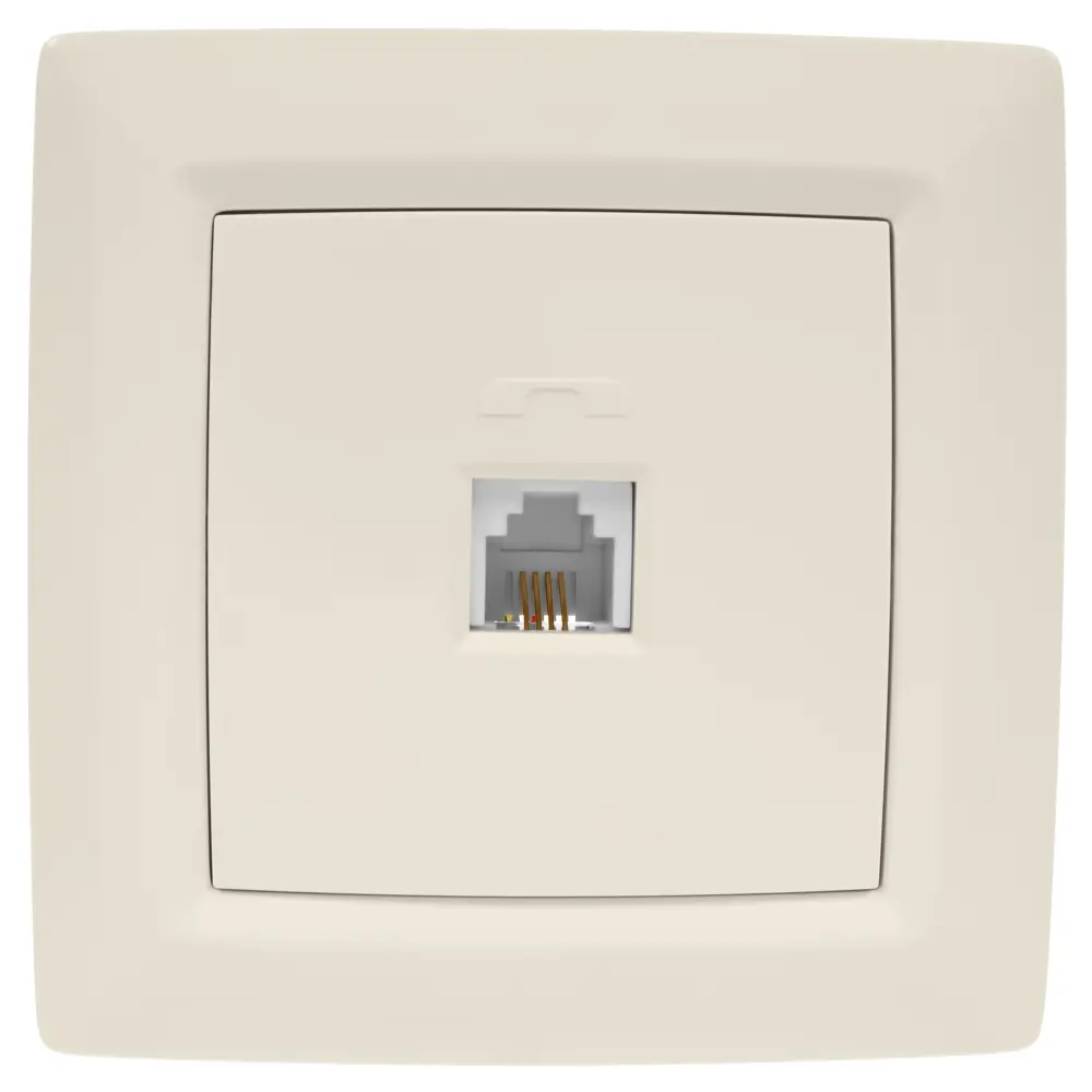 Фото Телефонная розетка встраиваемая Reone RJ11, цвет слоновая кость Фото Телефонная розетка встраиваемая Reone RJ11, цвет слоновая кость