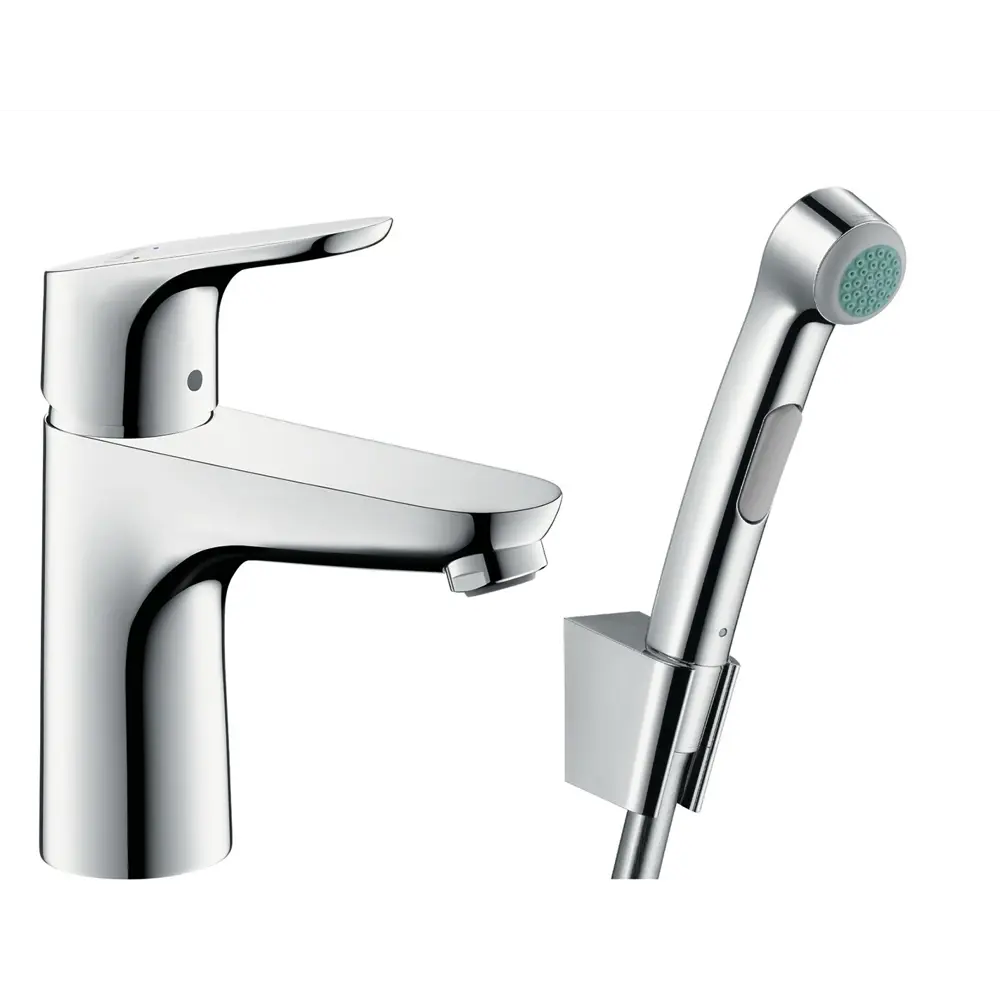 Фото Смеситель для раковины Hansgrohe Focus E2 однорычажный с гигиеническим душем цвет хром
