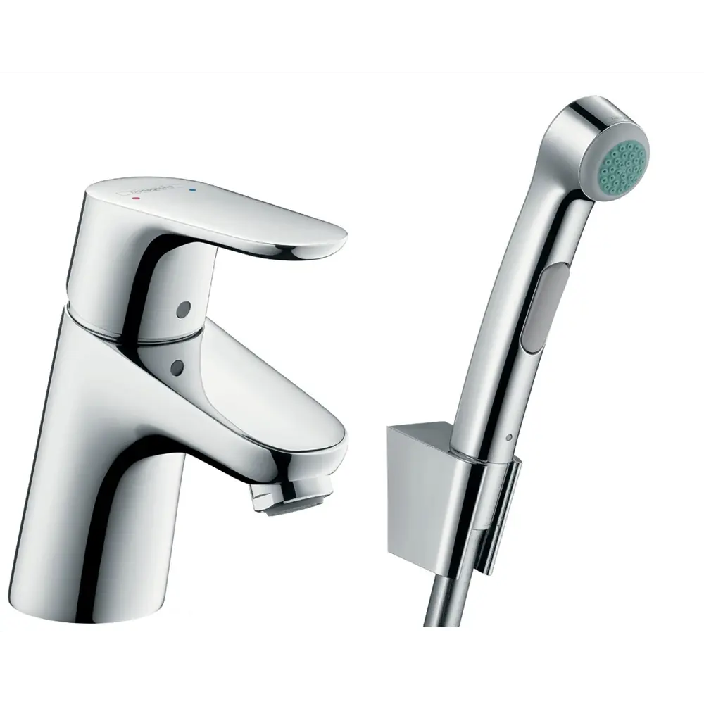 Фото Смеситель для раковины Hansgrohe Focus E2 однорычажный с гигиеническим душем цвет хром Фото Смеситель для раковины Hansgrohe Focus E2 однорычажный с гигиеническим душем цвет хром