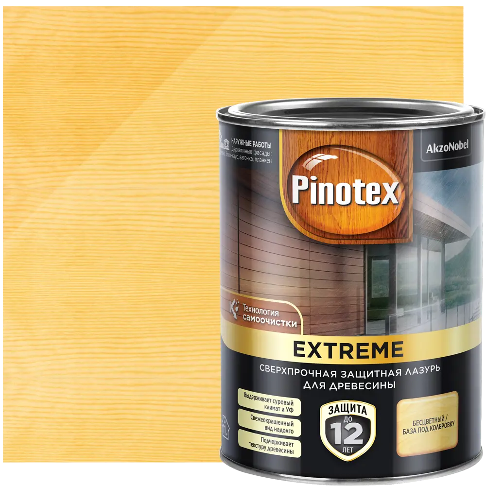 Фото Антисептик Pinotex Extreme прозрачный 0.9 л Фото Антисептик Pinotex Extreme прозрачный 0.9 л