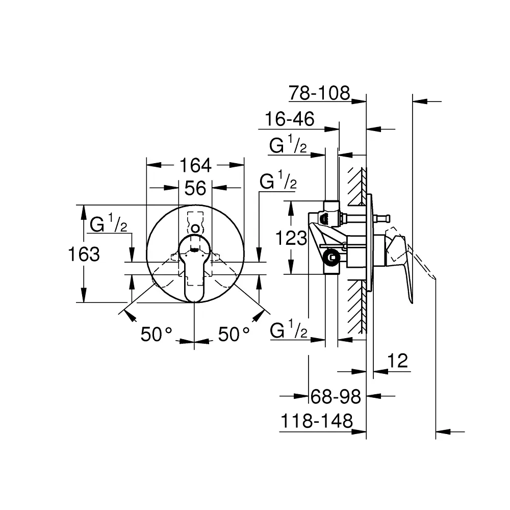 Фото 3 Однорычажный смеситель для ванны Grohe BauCosmopolitan хром 29079000 Фото 3 Однорычажный смеситель для ванны Grohe BauCosmopolitan хром 29079000