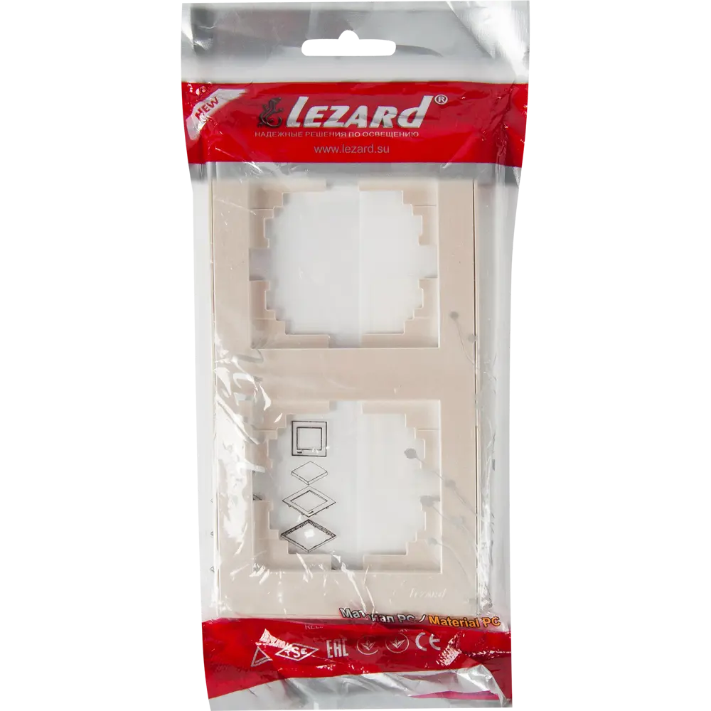 Фото 4 Рамка для розеток и выключателей Lezard Rain вертикальная 2 поста цвет жемчужно-белый Фото 4 Рамка для розеток и выключателей Lezard Rain вертикальная 2 поста цвет жемчужно-белый