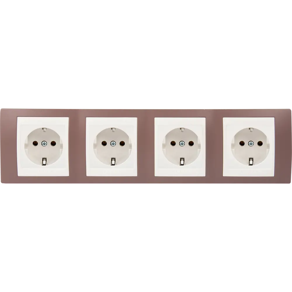 Фото 5 Рамка для розеток и выключателей Schneider Electric Unica 4 поста, цвет лиловый/бежевый