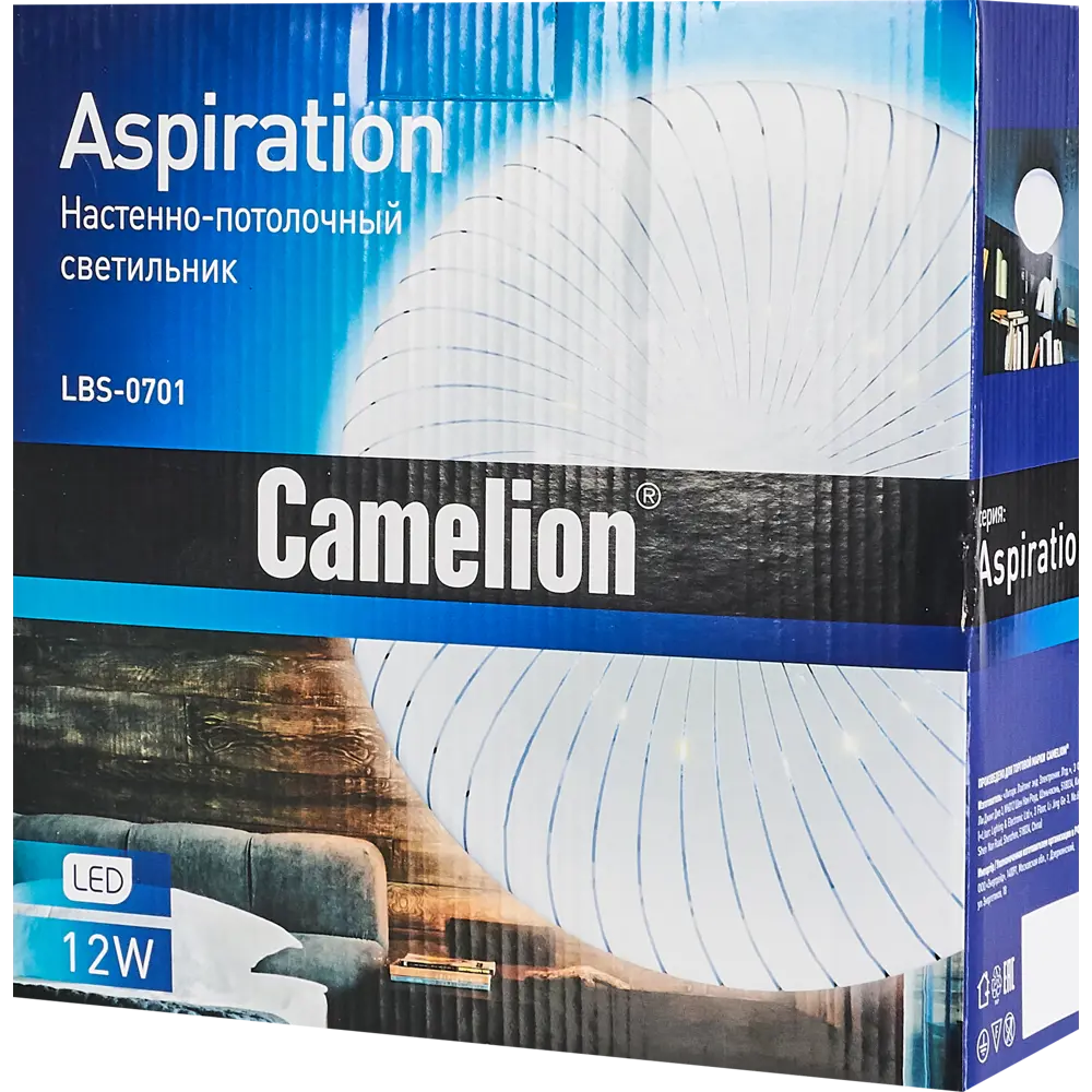 Фото 7 Светильник настенно-потолочный светодиодный Camelion LBS-0701, 10 м², цвет белый Фото 7 Светильник настенно-потолочный светодиодный Camelion LBS-0701, 10 м², цвет белый