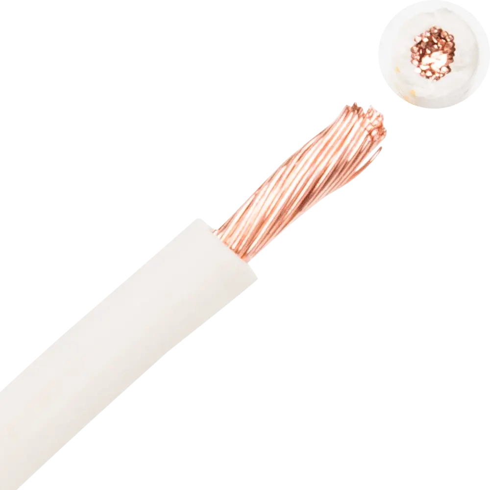 Фото 3 Провод Electraline ПУГВ 1x4 мм на отрез ГОСТ цвет белый Фото 3 Провод Electraline ПУГВ 1x4 мм на отрез ГОСТ цвет белый