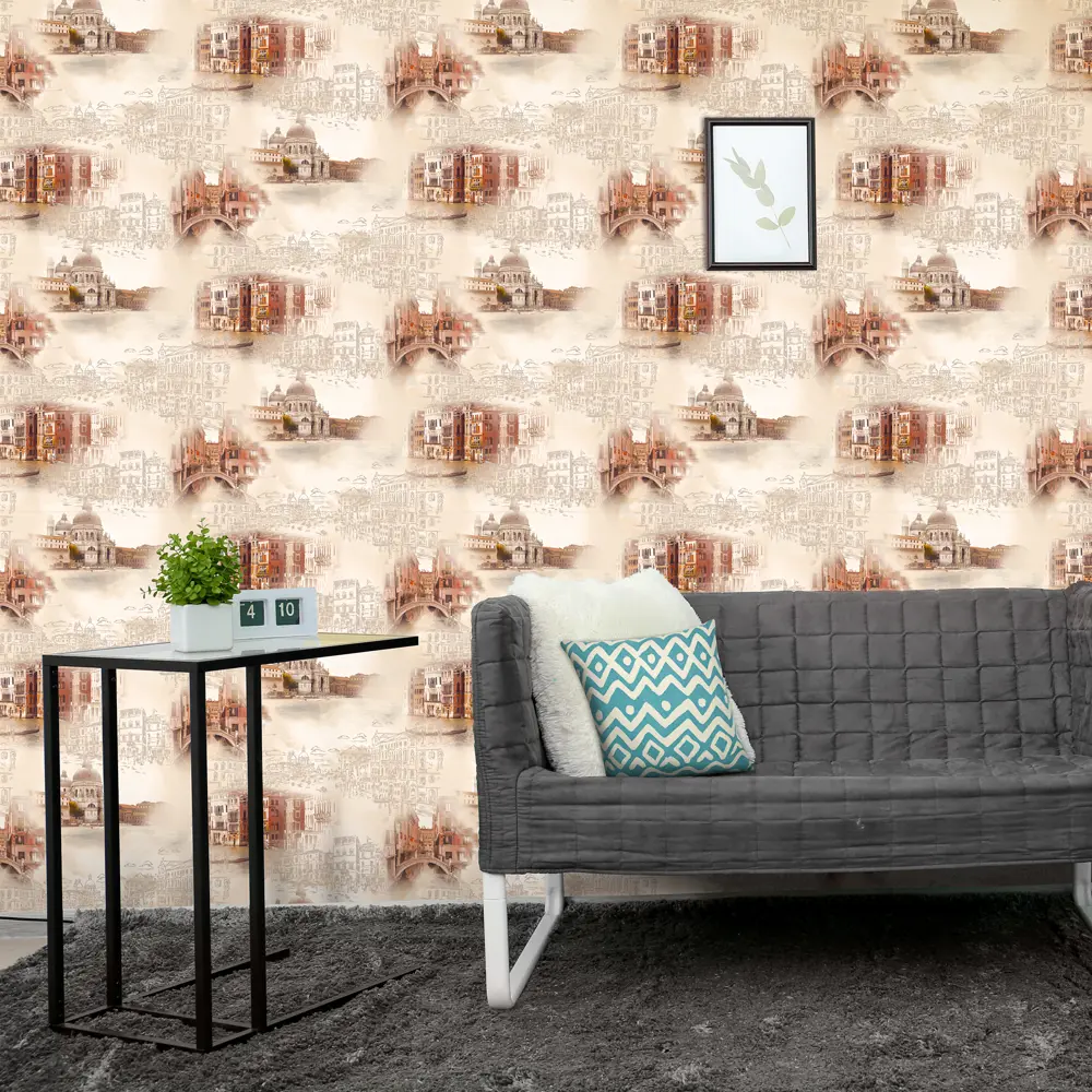 Фото 3 Обои виниловые WallDecor Венеция жёлтые 0.53 м 85000-22