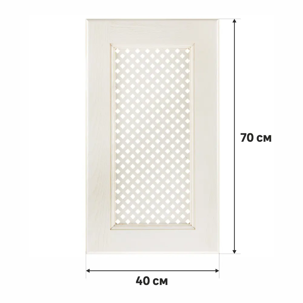 Фото 2 Дверь с решёткой для шкафа Delinia «Нэнси» 40x70 см, массив ясеня, цвет бежевый Фото 2 Дверь с решёткой для шкафа Delinia «Нэнси» 40x70 см, массив ясеня, цвет бежевый