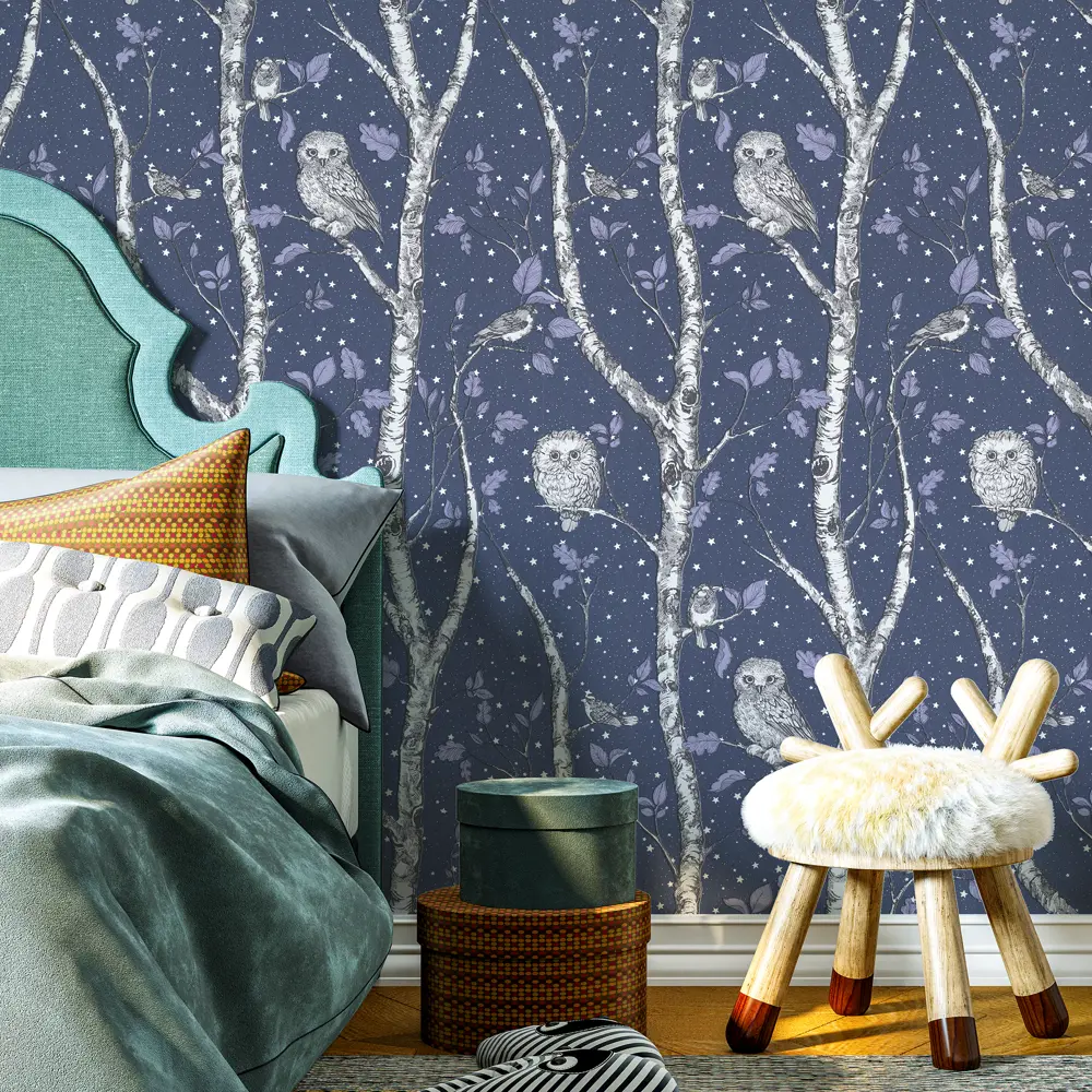 Фото 6 Обои флизелиновые Home Color Wonderful синие 1.06 м HC71534-56 светящиеся в темноте Фото 6 Обои флизелиновые Home Color Wonderful синие 1.06 м HC71534-56 светящиеся в темноте