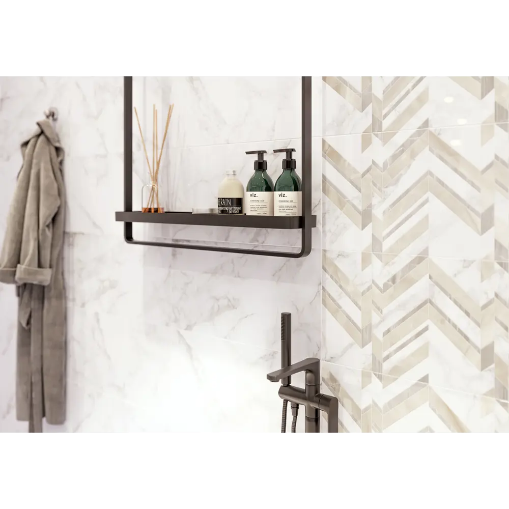 Фото 6 Плитка настенная Marmo Bianco Chevron 30х60 см 1.44 м² цвет белый Фото 6 Плитка настенная Marmo Bianco Chevron 30х60 см 1.44 м² цвет белый