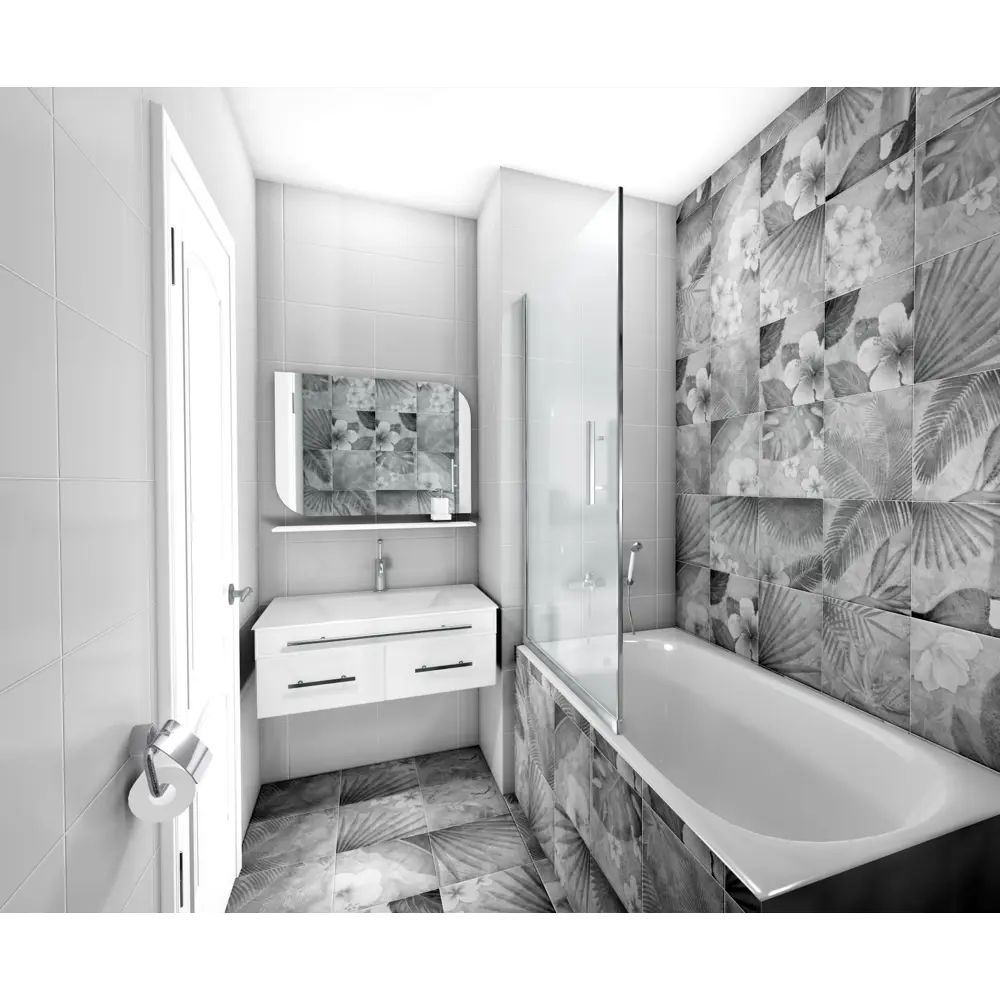 Фото 16 Напольная плитка Nega Gray G 30х30 см 1.35 м² цвет серый Фото 16 Напольная плитка Nega Gray G 30х30 см 1.35 м² цвет серый