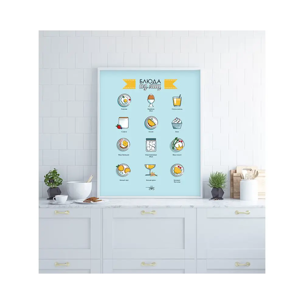 Фото Постер в раме ПростоПостер Завтрак 848631589455, 50x70 см