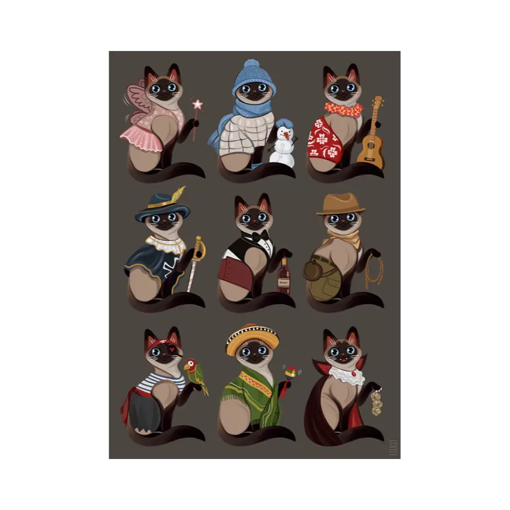 Фото 2 Постер в раме ПростоПостер Коты в костюмах 481408114104, 50x70 см