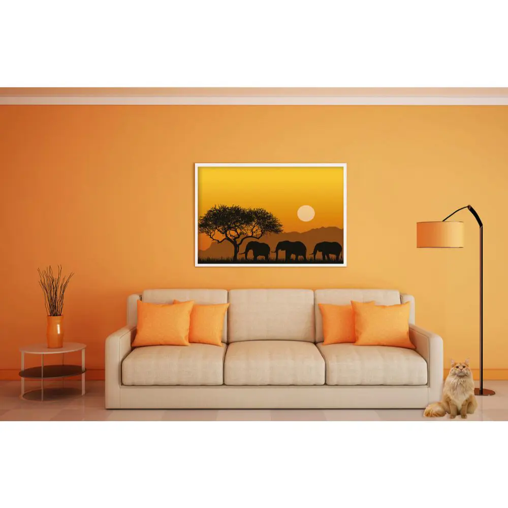 Фото Постер в раме ПростоПостер Слоны 450277010647, 50x70 см