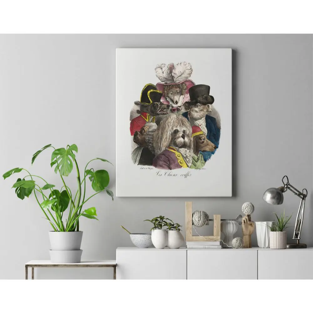 Фото Постер в раме ПростоПостер Собаки с прическами 875856992378, 40x50 см