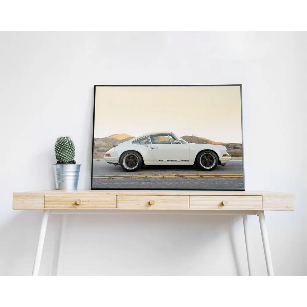 Фото Постер в раме ПростоПостер Белый Порш 966145916633, 60x90 см