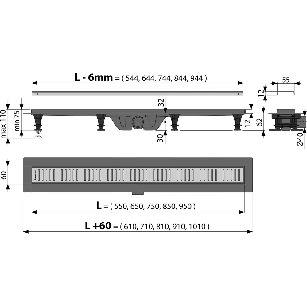 Фото 2 Трап для душа AlcaPlast APZ10-650M Фото 2 Трап для душа AlcaPlast APZ10-650M