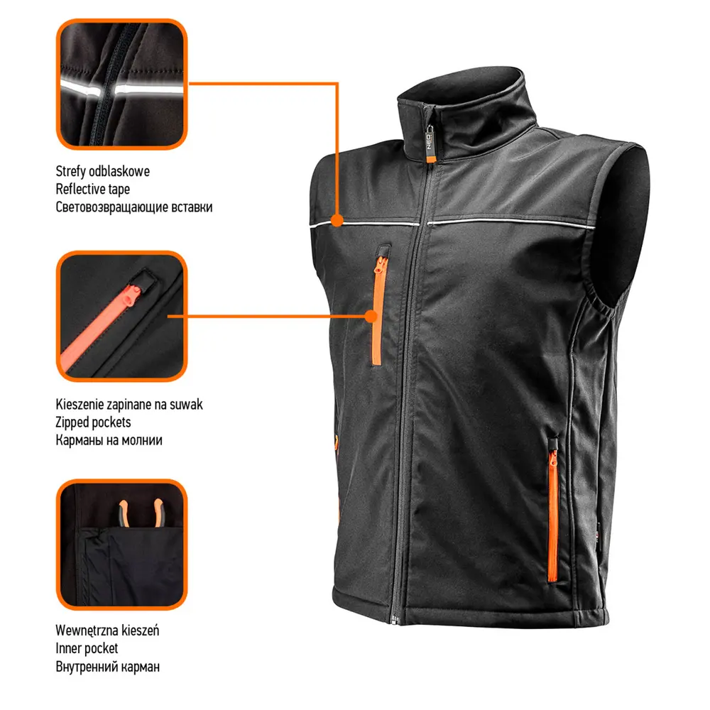 Фото 2 Жилет рабочий Neo Softshell цвет черный размер XXXL/60 рост 196-204 см Фото 2 Жилет рабочий Neo Softshell цвет черный размер XXXL/60 рост 196-204 см