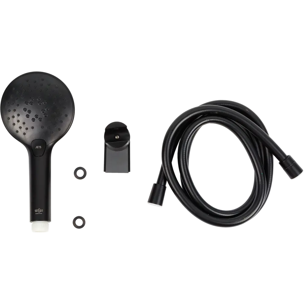 Фото 4 Набор для душа Sensea Bora Black 3 режима цвет чёрный