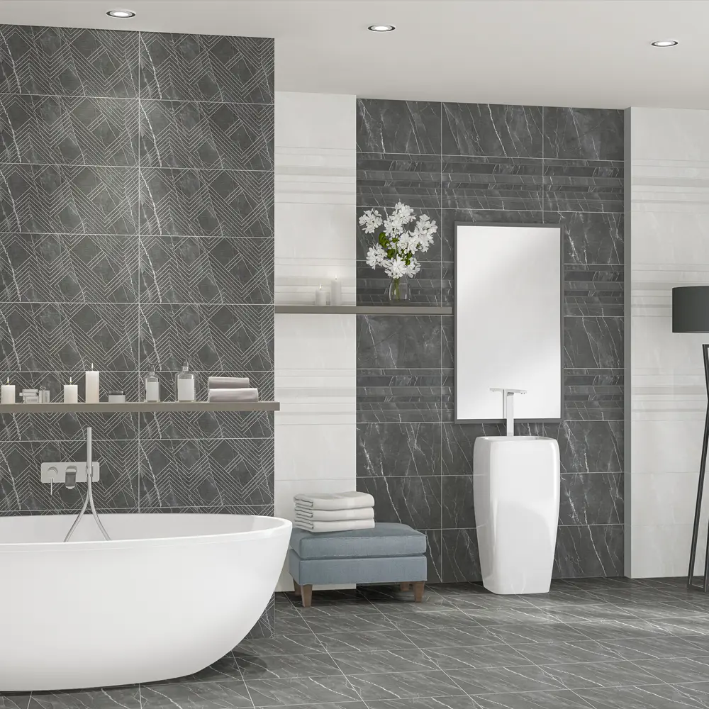 Фото 6 Плитка настенная Azori Hygge Grey Mix 31.5x63 см 1.59 м² бетон цвет серый полосы Фото 6 Плитка настенная Azori Hygge Grey Mix 31.5x63 см 1.59 м² бетон цвет серый полосы