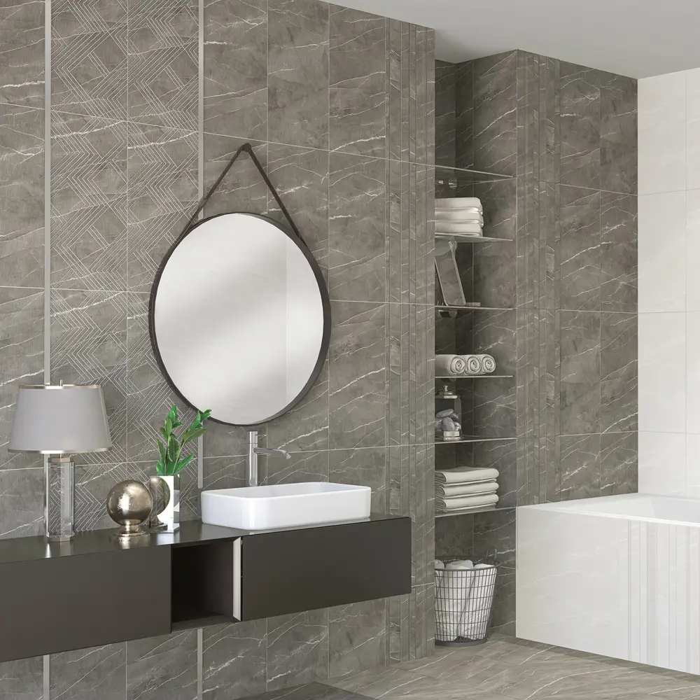 Фото 5 Декор настенный Azori Hygge Mocca Cristall 31.5x63 см матовый камень цвет мокка зигзаг Фото 5 Декор настенный Azori Hygge Mocca Cristall 31.5x63 см матовый камень цвет мокка зигзаг