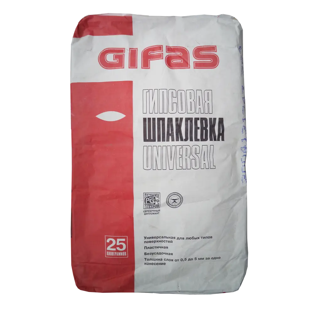 Фото Шпаклёвка гипсовая Gifas Universal 25 кг Фото Шпаклёвка гипсовая Gifas Universal 25 кг