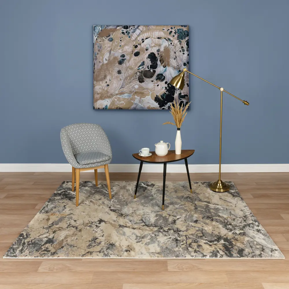 Фото 5 Ковер полиэстер/полипропилен Nika А0083А 200х300 см цвет кремовый/серый