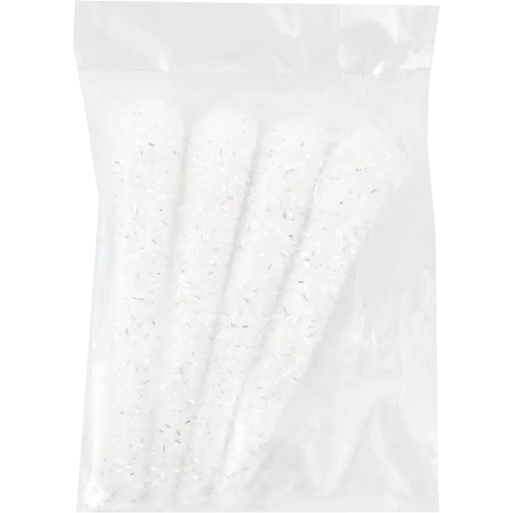 Фото 3 Набор ёлочных украшений «Сосульки» 16.5 см цвет белый Фото 3 Набор ёлочных украшений «Сосульки» 16.5 см цвет белый