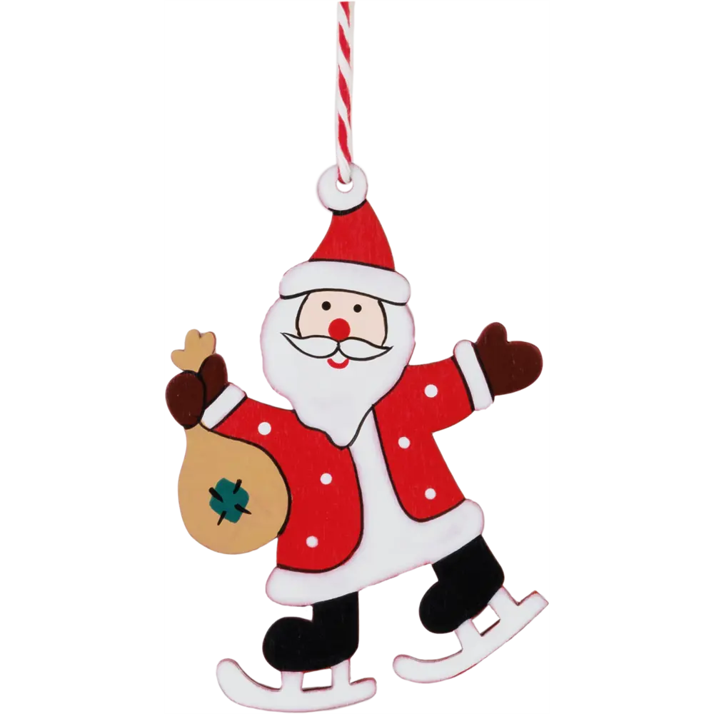 Фото Украшение ёлочное «Санта» 12 см дерево Фото Украшение ёлочное «Санта» 12 см дерево