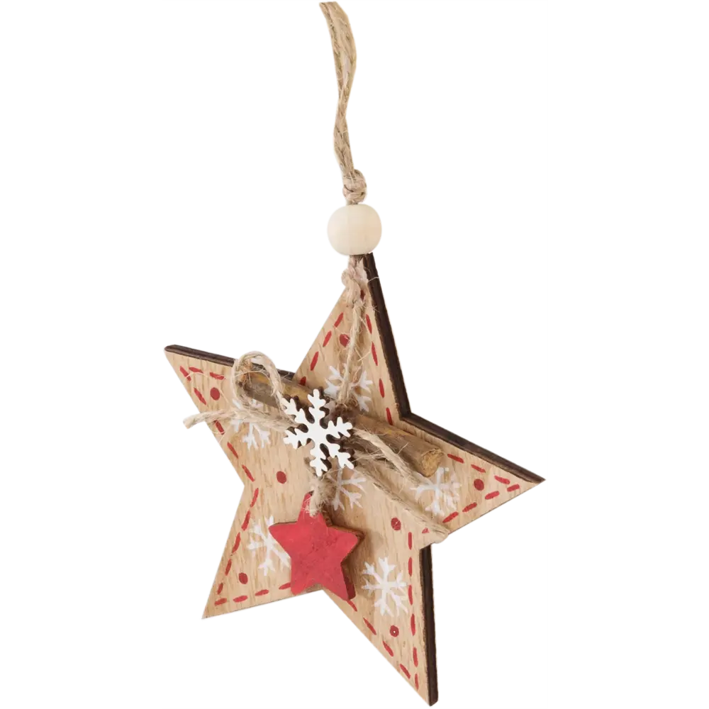 Фото Украшение ёлочное «Звезда» 10 см дерево Фото Украшение ёлочное «Звезда» 10 см дерево