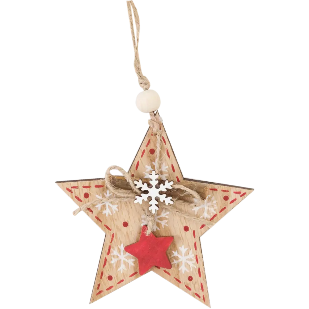 Фото 2 Украшение ёлочное «Звезда» 10 см дерево Фото 2 Украшение ёлочное «Звезда» 10 см дерево