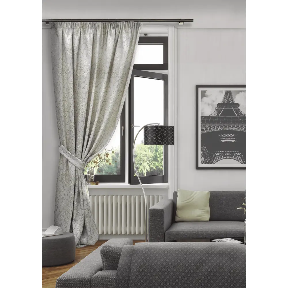 Фото 6 Штора на ленте Fon-S 160x260 см цвет бежевый