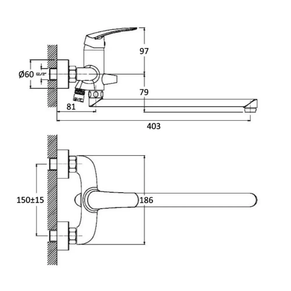 Фото 2 Смеситель для ванны Orange Alfi M18-211cr