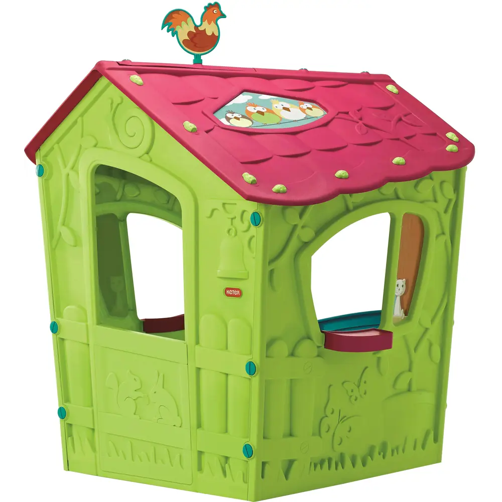Фото 3 Детский домик Keter Magic Playhouse 110х110х146 см пластик зеленый/розовый Фото 3 Детский домик Keter Magic Playhouse 110х110х146 см пластик зеленый/розовый