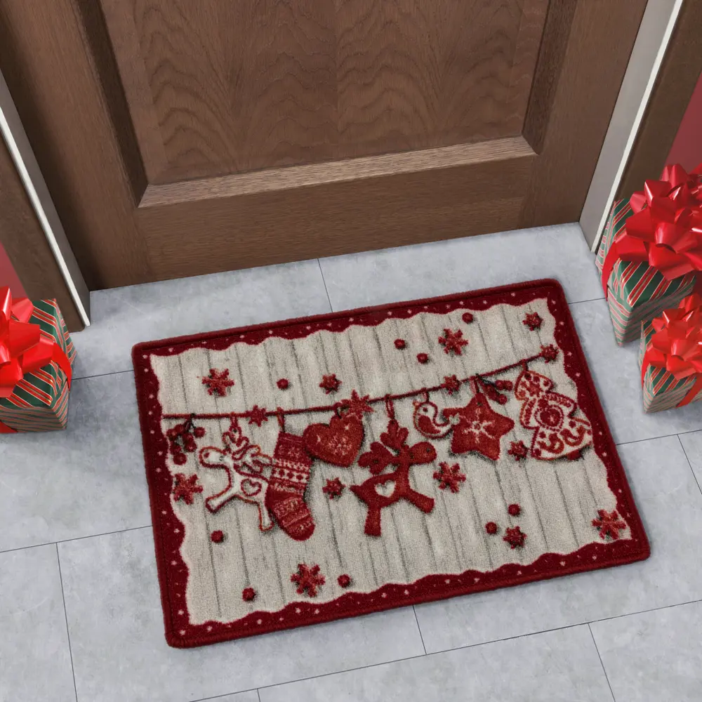 Фото 5 Коврик Радости 40x60 см полиамид цвет красный Фото 5 Коврик Радости 40x60 см полиамид цвет красный