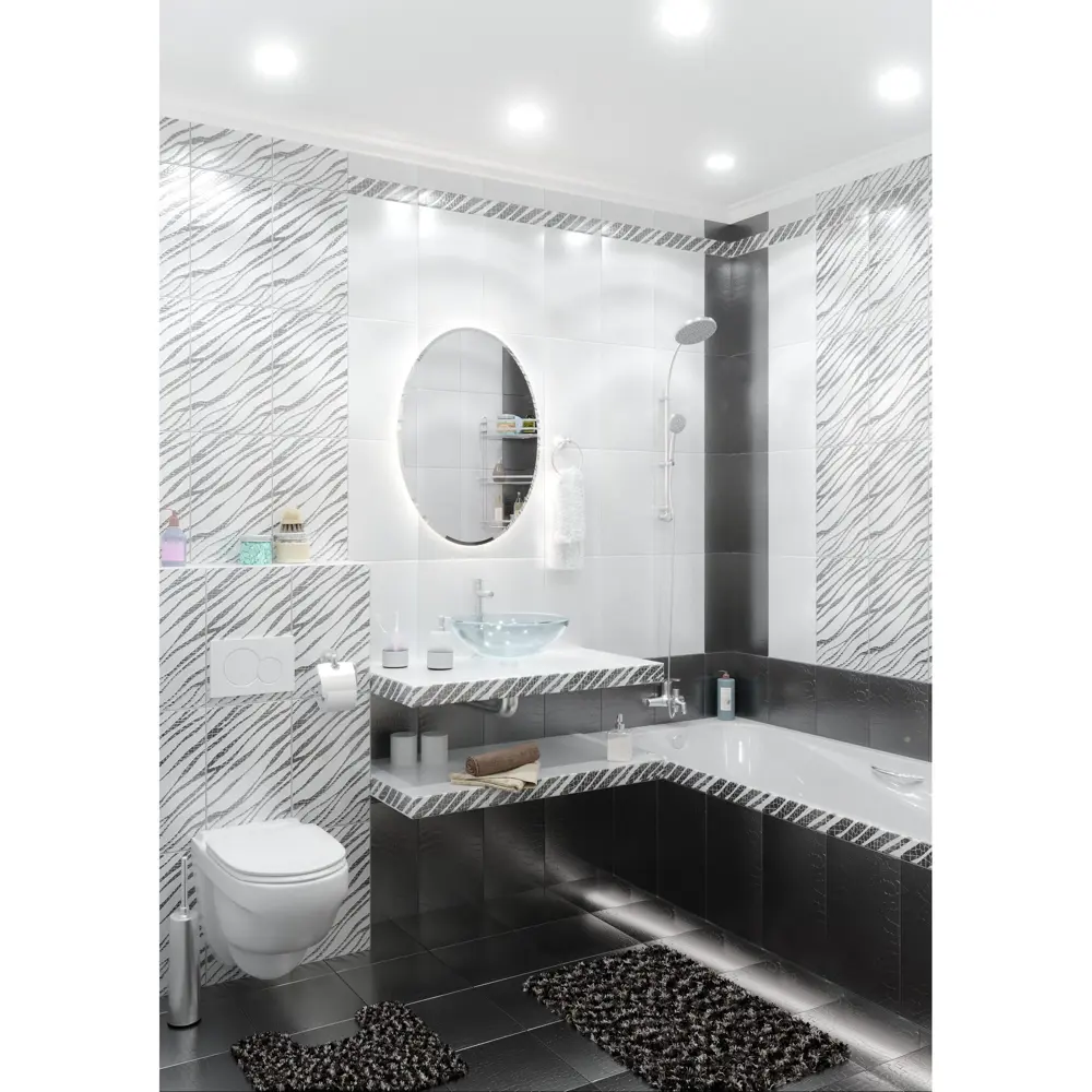 Фото 5 Плитка настенная Golden Tile Кайман 25x40 см 1.6 м² цвет белый Фото 5 Плитка настенная Golden Tile Кайман 25x40 см 1.6 м² цвет белый