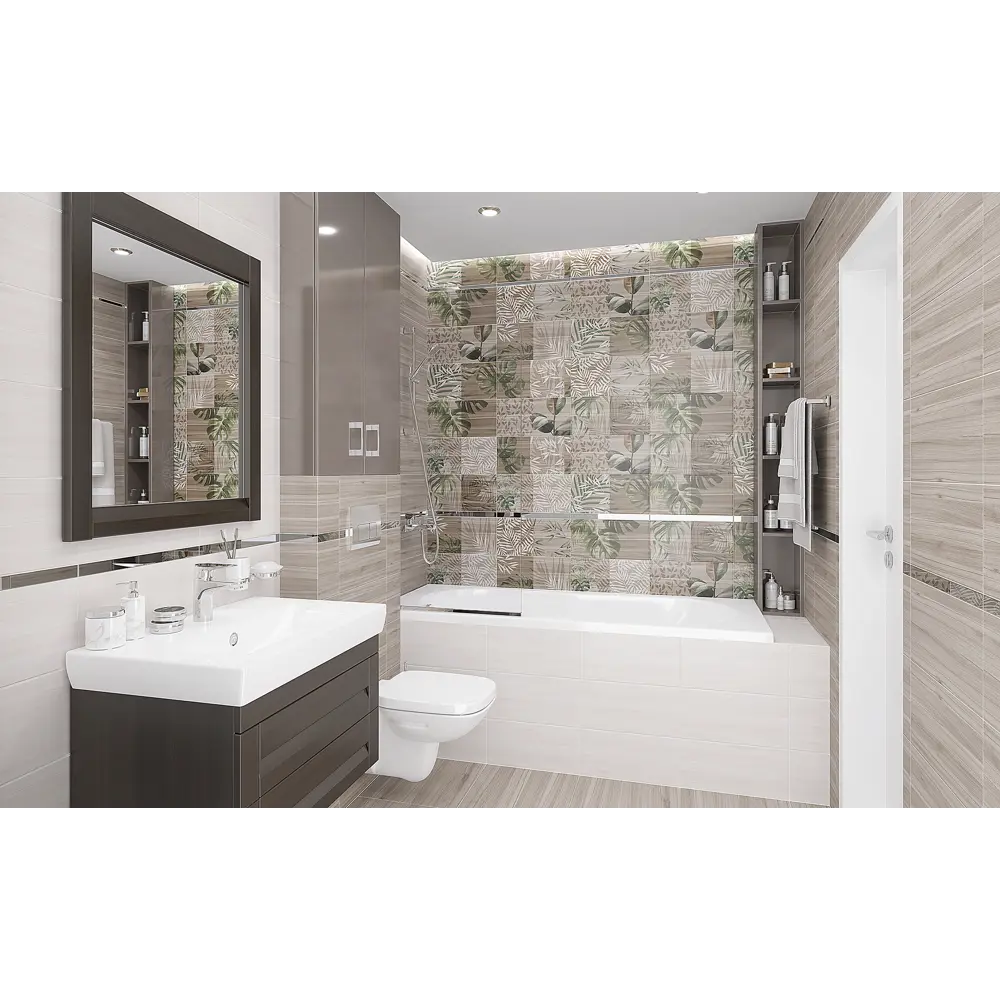 Фото 4 Плитка настенная Organic 20х40 см 1.2 м² цвет бежевый Фото 4 Плитка настенная Organic 20х40 см 1.2 м² цвет бежевый