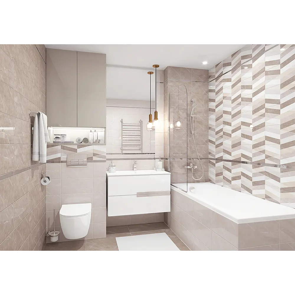Фото 4 Плитка настенная Savoy 20х40 см 1.2 м² цвет бежевый Фото 4 Плитка настенная Savoy 20х40 см 1.2 м² цвет бежевый