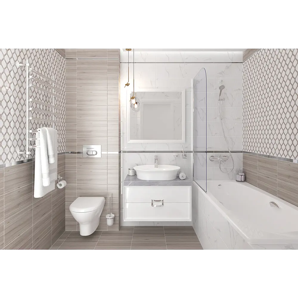 Фото 2 Плитка настенная Statuario 20х40 см 1.2 м² цвет белый Фото 2 Плитка настенная Statuario 20х40 см 1.2 м² цвет белый