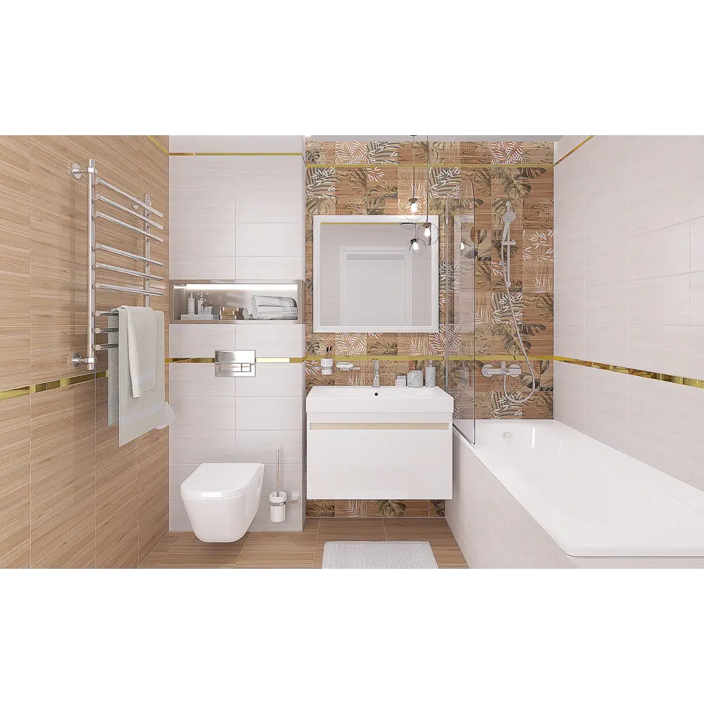 Фото 4 Плитка настенная Organic 20х40 см 1.2 м² цвет коричневый Фото 4 Плитка настенная Organic 20х40 см 1.2 м² цвет коричневый