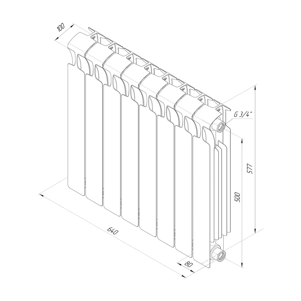 Фото 6 Радиатор секционный Rifar Monolit M50008RAL3011 500/100 8 секций боковое подключение биметалл бордо Фото 6 Радиатор секционный Rifar Monolit M50008RAL3011 500/100 8 секций боковое подключение биметалл бордо