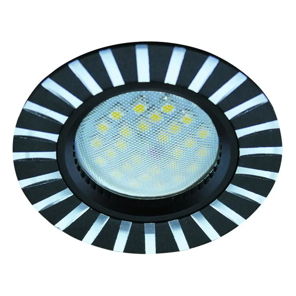 Фото Комплект точечных светильников встраиваемых Ecola Fb1609eff-6 под отверстие 60 мм GU5.3 цвет черный 6 шт