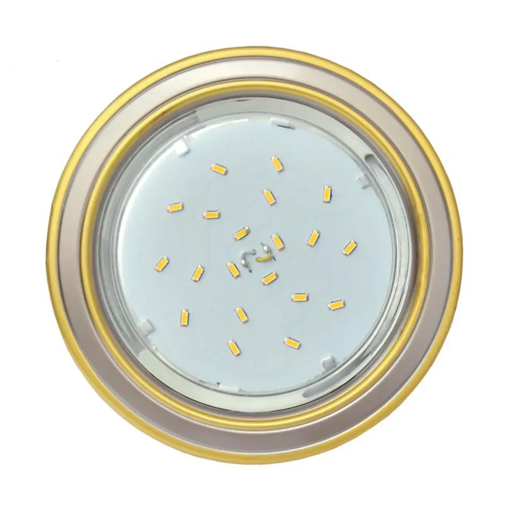 Фото Комплект точечных светильников встраиваемых Ecola Fy53h4ecb-2 под отверстие 9 мм GX53 цвет золото 2 шт