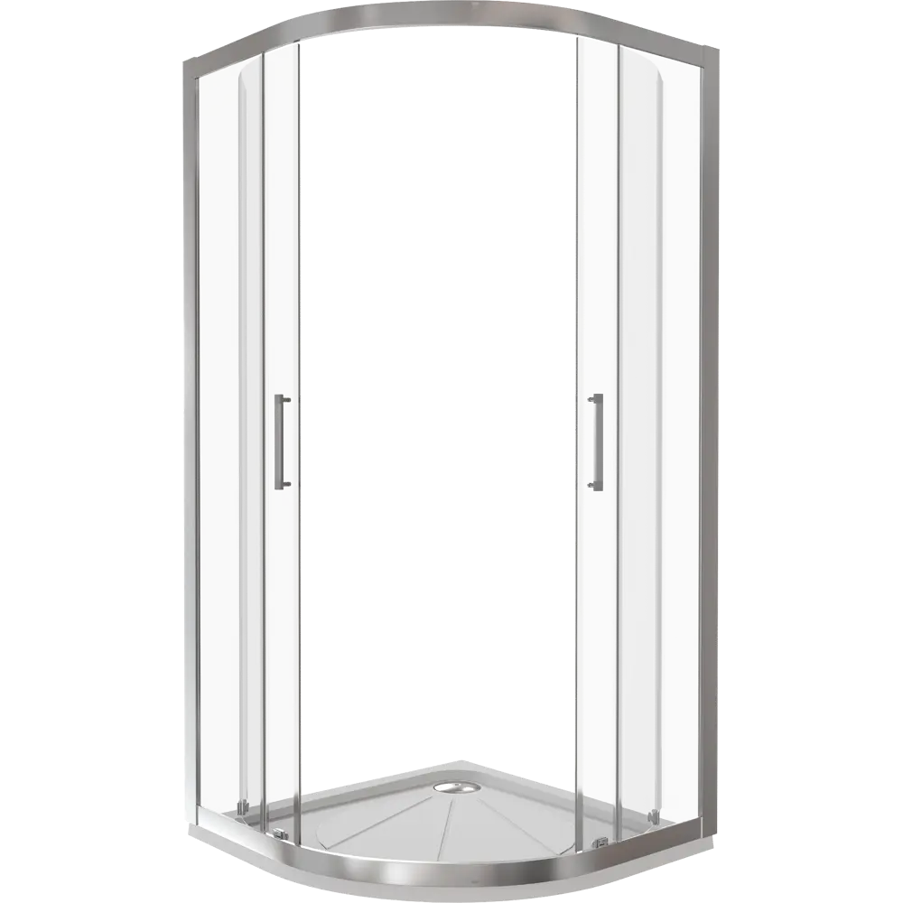Фото 2 Душевой уголок Latte R-80-C-WE 1/4 круга 80x80 см хромированный профиль прозрачное стекло распашной Фото 2 Душевой уголок Latte R-80-C-WE 1/4 круга 80x80 см хромированный профиль прозрачное стекло распашной