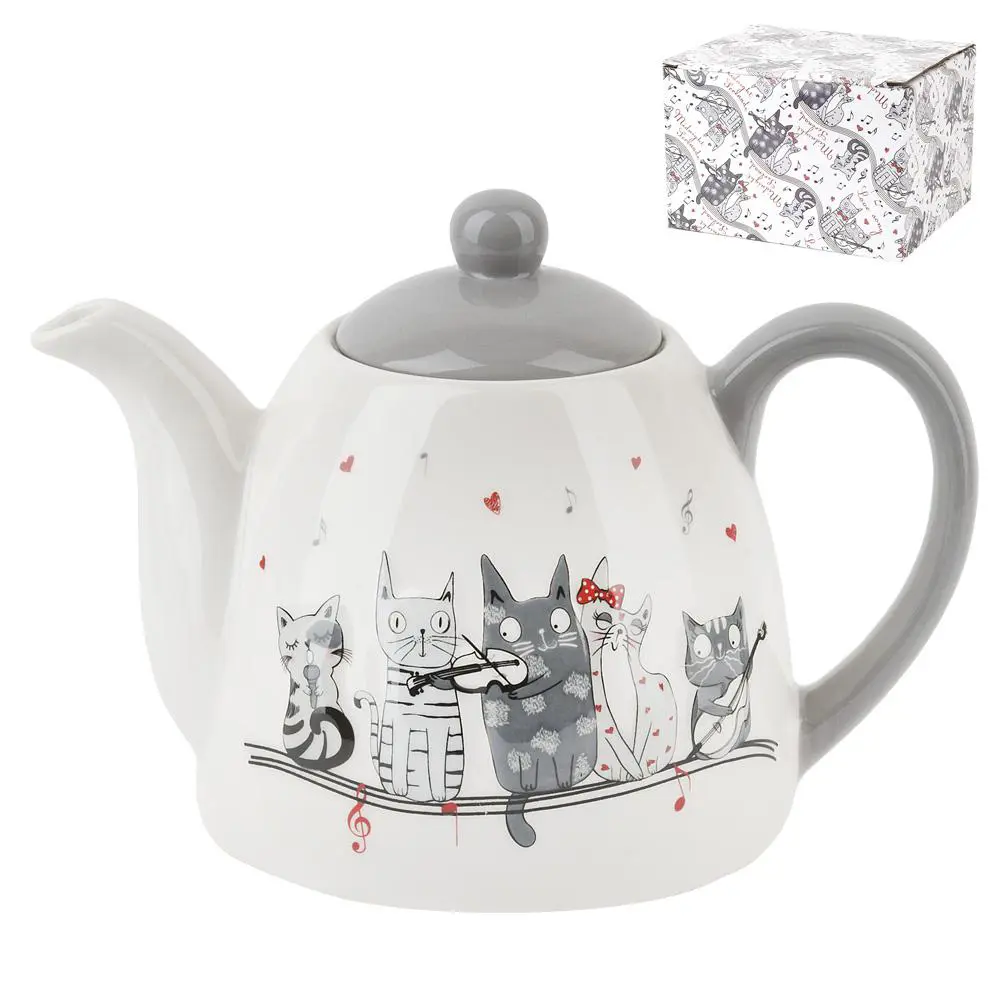 Фото Чайники 900 мл Dolomite керамика 2520814 цвет белый/серый Фото Чайники 900 мл Dolomite керамика 2520814 цвет белый/серый