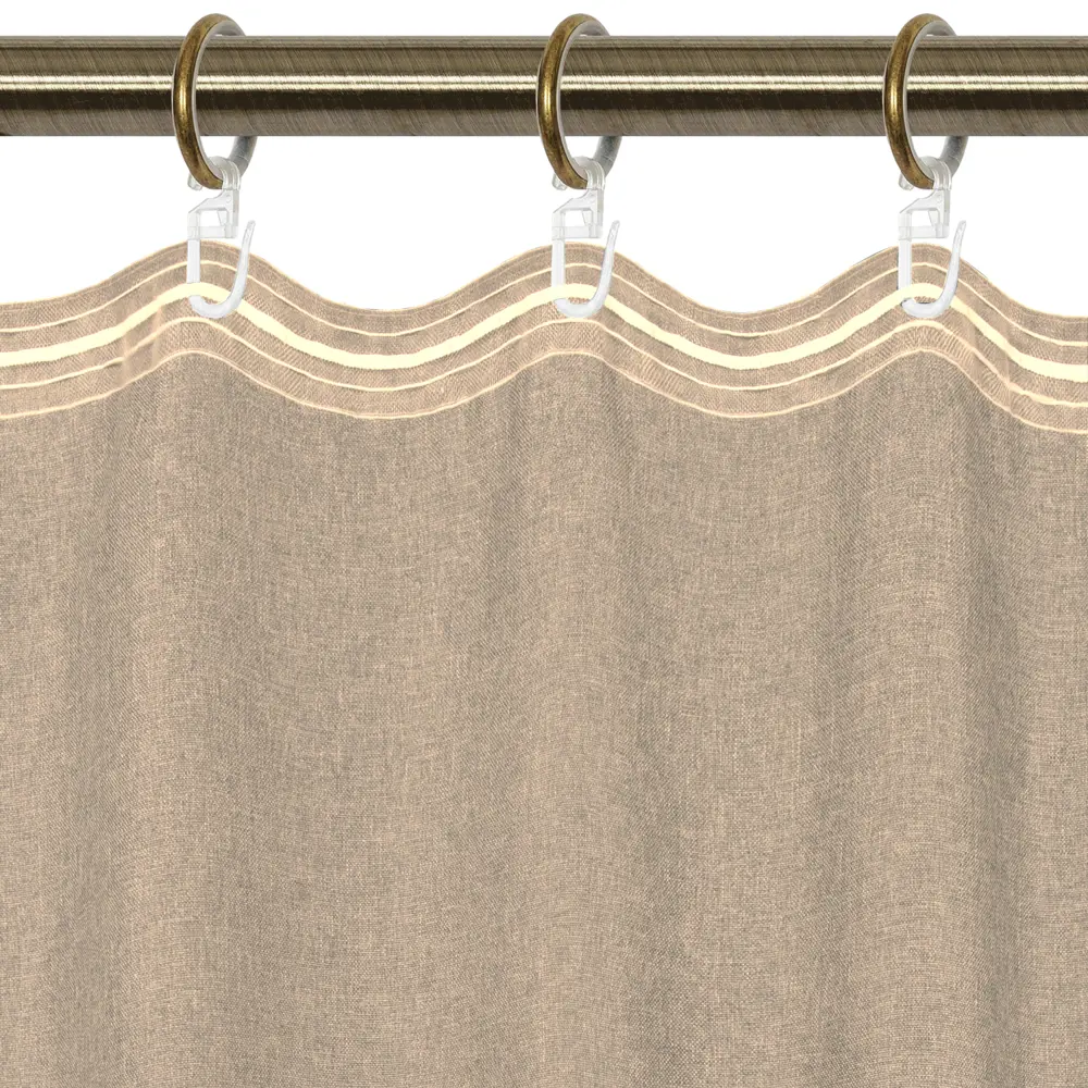 Фото 4 Штора на ленте «Савана» 145x260 см цвет бежевый Фото 4 Штора на ленте «Савана» 145x260 см цвет бежевый
