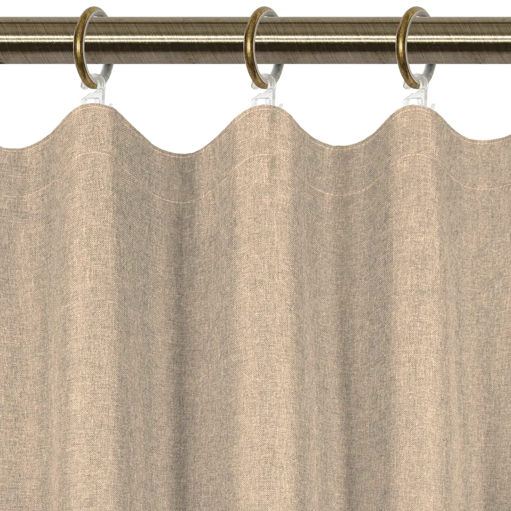 Фото 3 Штора на ленте «Савана» 145x260 см цвет бежевый Фото 3 Штора на ленте «Савана» 145x260 см цвет бежевый