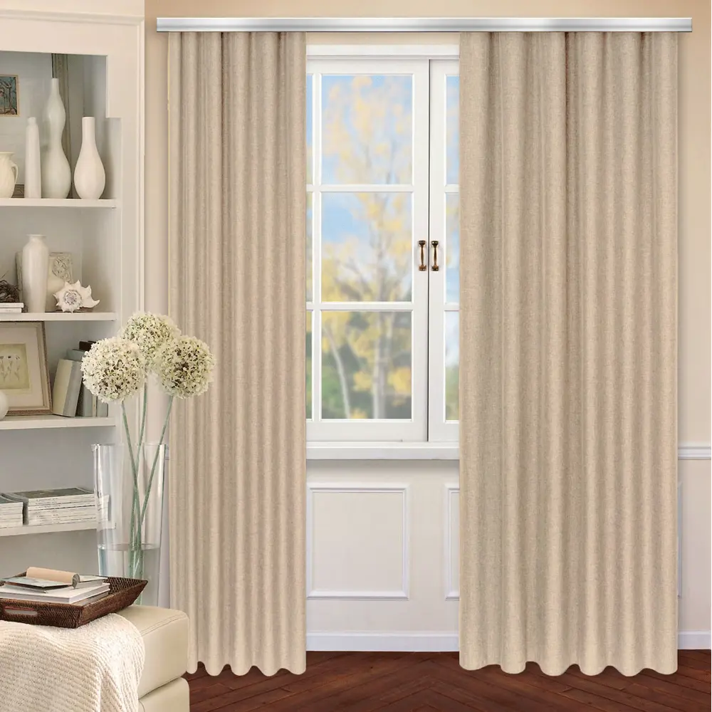 Фото 5 Штора на ленте «Савана» 145x260 см цвет бежевый Фото 5 Штора на ленте «Савана» 145x260 см цвет бежевый