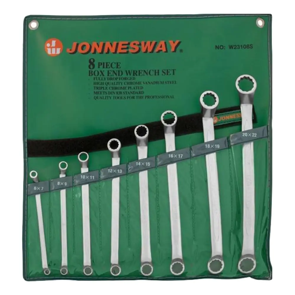 Фото 3 Набор ключей накидных двенадцатигранных Jonnesway W23108S 6-22 мм, 8 предметов Фото 3 Набор ключей накидных двенадцатигранных Jonnesway W23108S 6-22 мм, 8 предметов