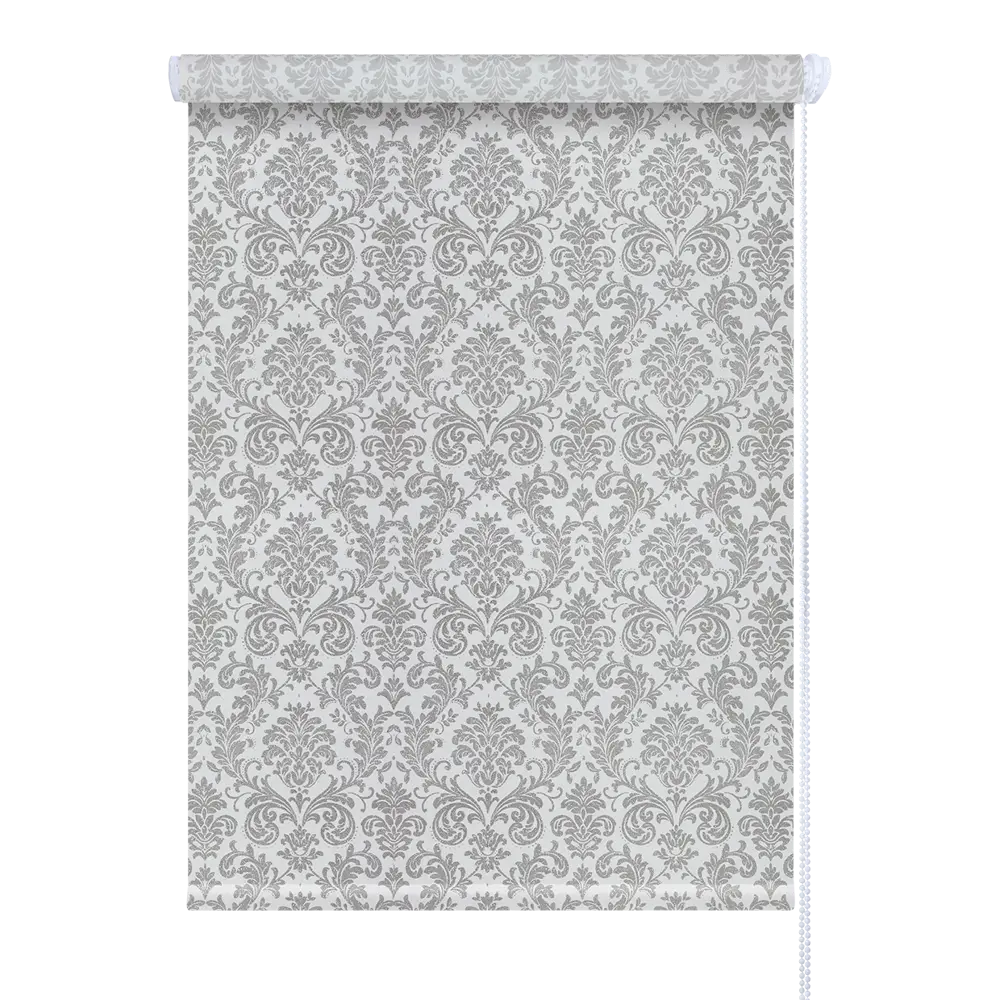 Фото Рулонная штора Domlegrand Дамаск 61.5x175 цвет серебро Фото Рулонная штора Domlegrand Дамаск 61.5x175 цвет серебро