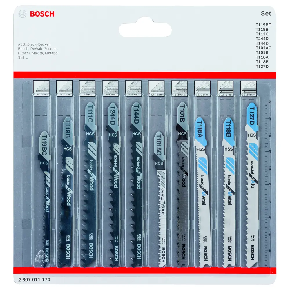 Фото Набор пилок для лобзика по дереву и металлу Bosch 2607011170, 10 шт. Фото Набор пилок для лобзика по дереву и металлу Bosch 2607011170, 10 шт.